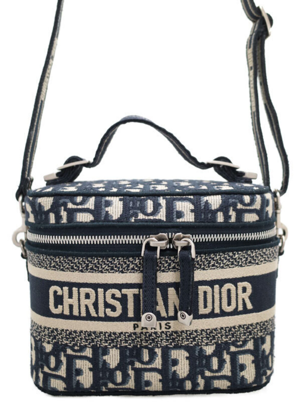 Christian Dior DiorTravel Vanity Case blue Dior Oblique embroidery logo